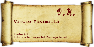Vincze Maximilla névjegykártya